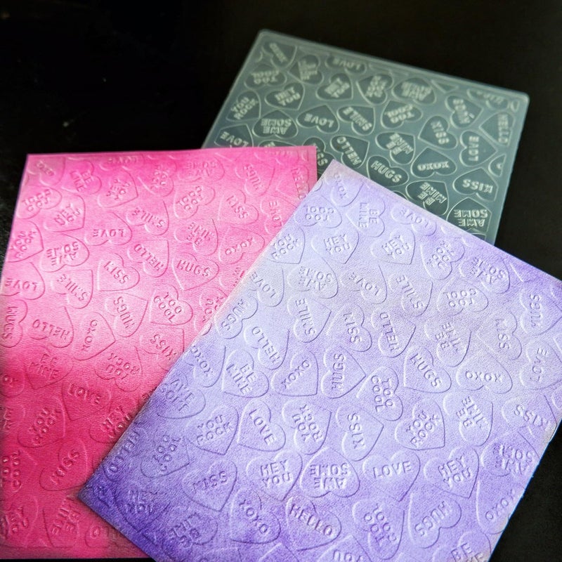 Arbuya Happy Valentine's Day Plastic Embossing Folders for Card Making Hearts Be Mine Embossing Folder for Scrapbooking Pages Paper Crafting Clay Decoration - Image 3